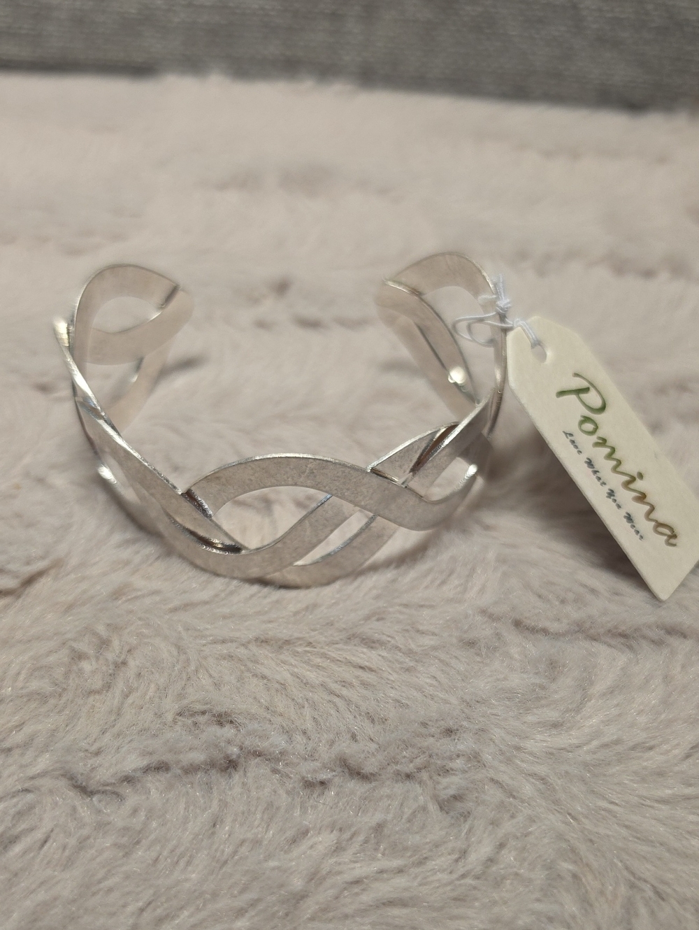 Silver Twisted Wave Cuff Bracelet